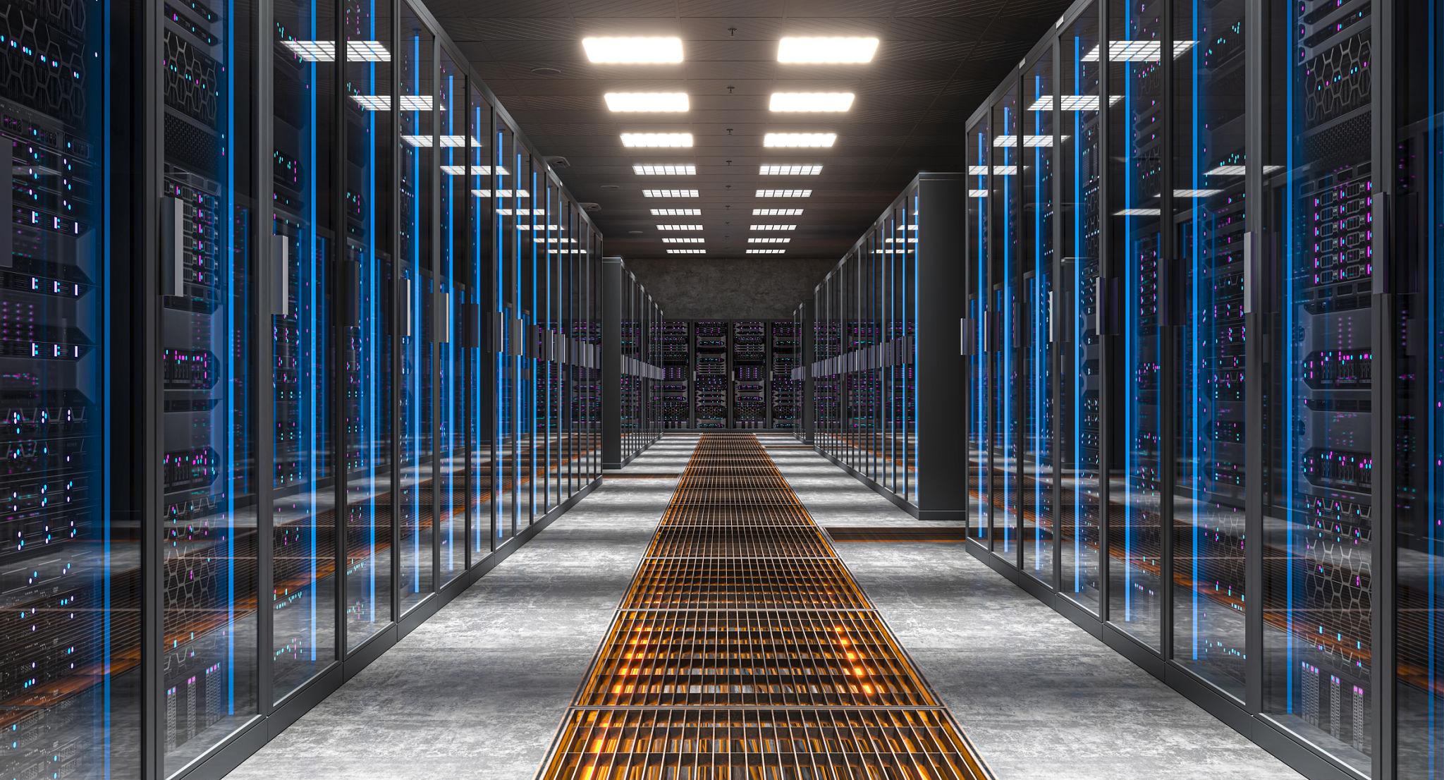 Server room in a hyperscale data center